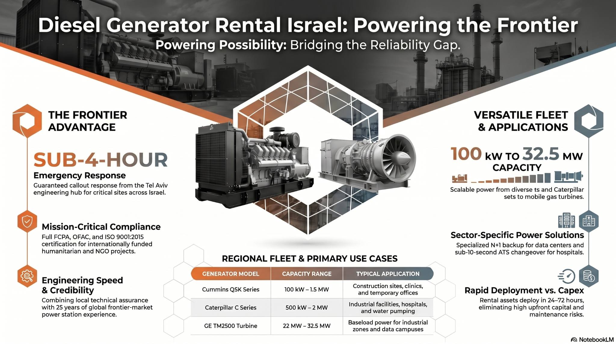 diesel generator rental Israel