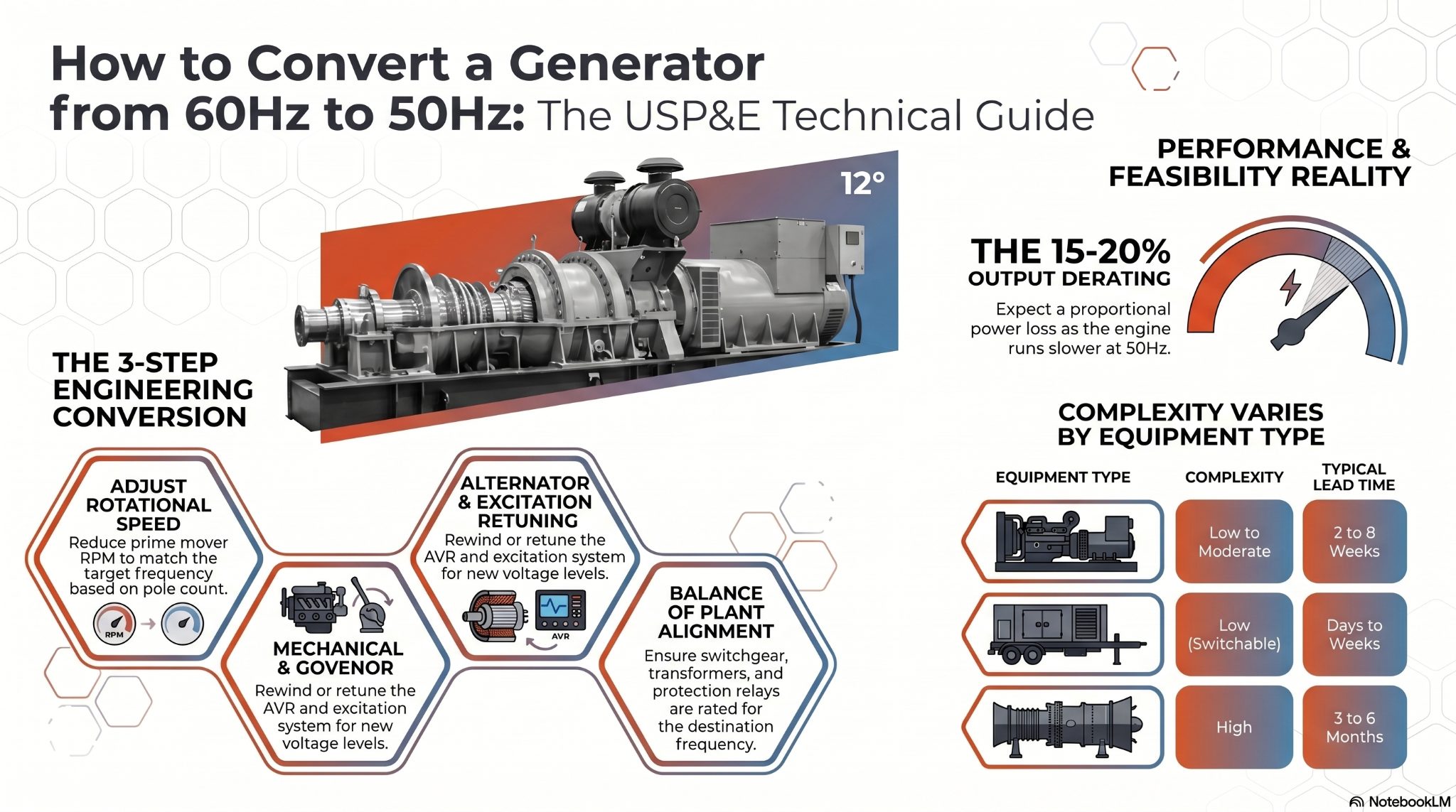 how to convert a generator from 60Hz to 50Hz